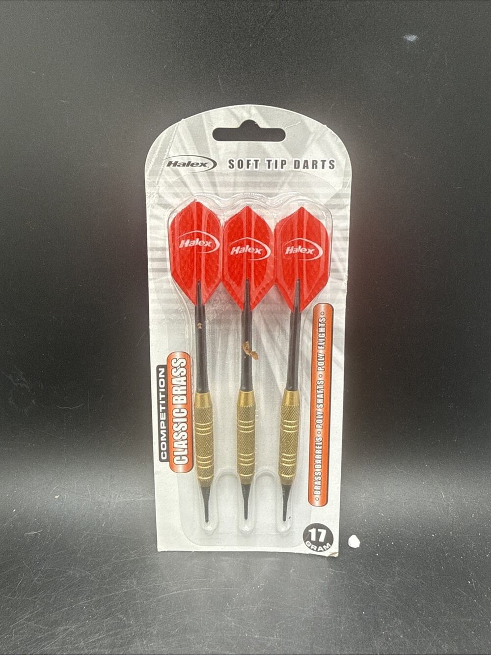 NOS Halex 17 Gram Soft Tip Darts Competition Classic Brass Sealed 3 Pack